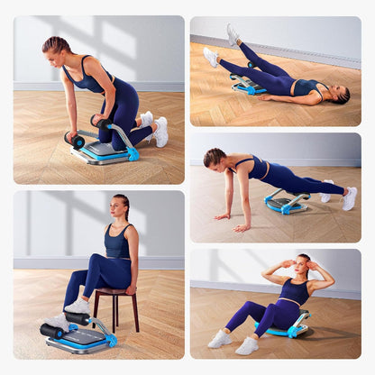 Ab Machine for Home Gym, Adjustable Ab Trainer with 3 Resistance Levels, Sit up Exercise Equipment for Core Workout, Automatic Rebound Ab Crunch Machine, Ab Workout Equipment for Stomach