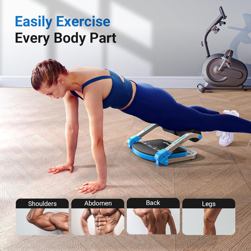 Ab Machine for Home Gym, Adjustable Ab Trainer with 3 Resistance Levels, Sit up Exercise Equipment for Core Workout, Automatic Rebound Ab Crunch Machine, Ab Workout Equipment for Stomach