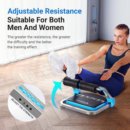 Ab Machine for Home Gym, Adjustable Ab Trainer with 3 Resistance Levels, Sit up Exercise Equipment for Core Workout, Automatic Rebound Ab Crunch Machine, Ab Workout Equipment for Stomach