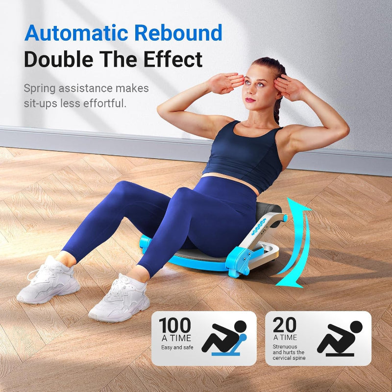 Ab Machine for Home Gym, Adjustable Ab Trainer with 3 Resistance Levels, Sit up Exercise Equipment for Core Workout, Automatic Rebound Ab Crunch Machine, Ab Workout Equipment for Stomach